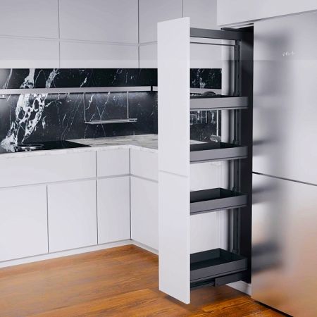 КОМПЛЕКТ ПВ, Диспенса 90° 400 мм, H 1200-1600, Арена ПЬЮР, 4 полки, цвет АНТРАЦИТ